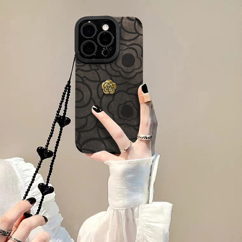 Funda 3d Camelia Bracelet 15 Pro 14 Suede 13 Pre Para iPhone