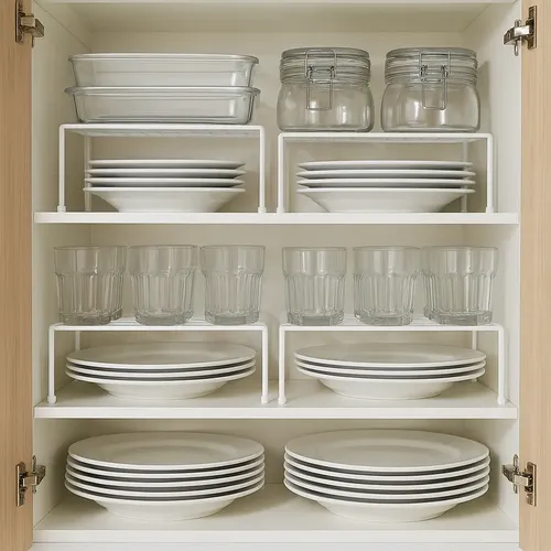 Kit 5 Organizadores De Armário Aramado De Cozinha Aço Branco Prat...