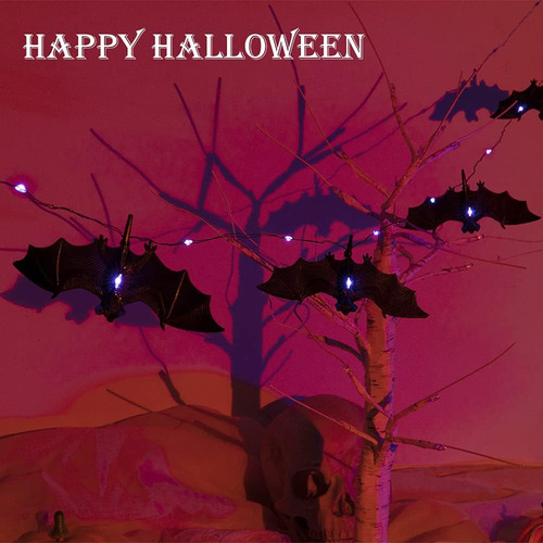 Guirnalda Halloween 30 Luces Led Murciélago Con 8 Modos