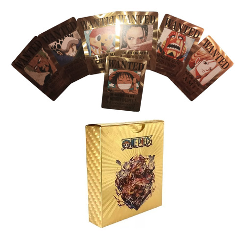 Cartas One Piece X 55 Doradas Metalizada Luffy Monkey Ingles