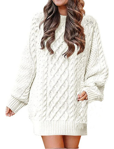 Vestido Tipo Suéter De Otoño/invierno For Mujer Con Mangas