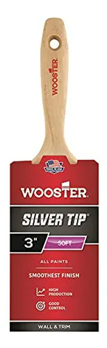 Brocha De Pintura Wooster Brush 5222-3, 3 Pulgadas, Plata Y