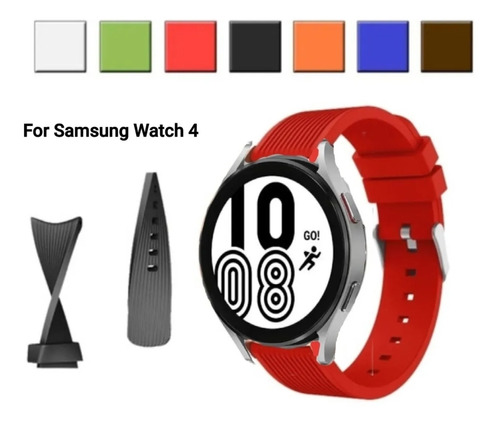 Malla Para Samsung Watch 4, Silicona Rayas. Excelentes.