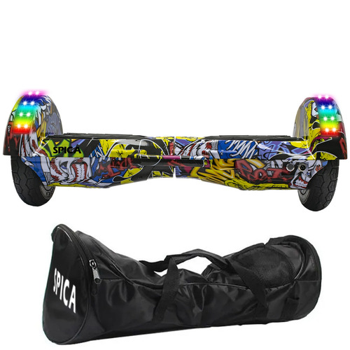 Imagen 4 de 7 de Patineta Scooter Electrica Hoverboard Spica S-90 Luz Rgb Bt Amarillo