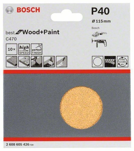 Disco Lija Para Madera / Pintura Grano 40 Bosch