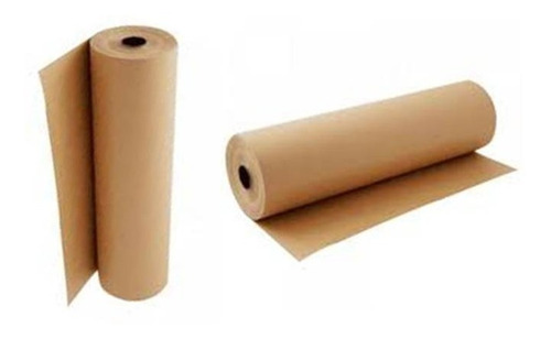 Imagem 1 de 3 de Kit Com 2 Rolos De Papel Semi Kraft Pardo Bobina 60cm