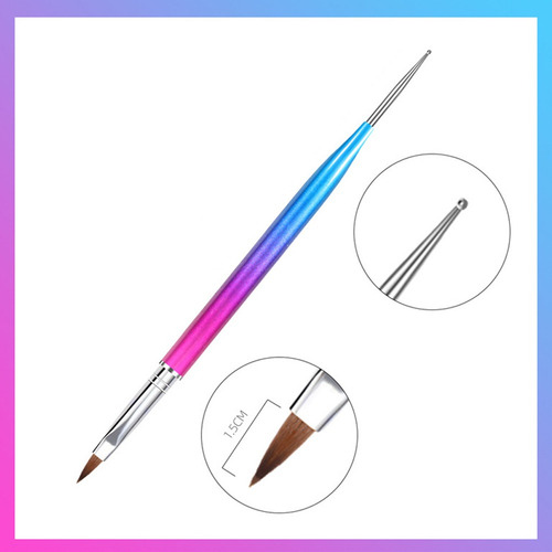 5 Piezas Pincel De Doble Punta Para Decoración De Uñas.