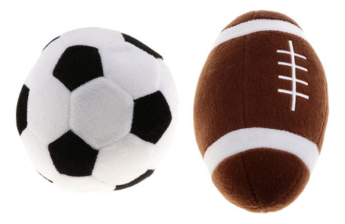 Juego De 2 Pelotas Deportivas Rellenas Suaves Rugby Fútbol