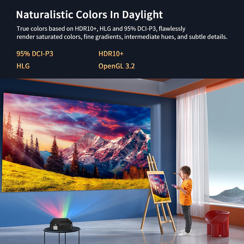 Projetor Pxodyda 4k Com Foco Automático Daylight 1500 Ansi L