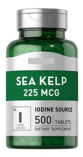 Algas Kelp Fuente De Yodo Tiroides 225mcg 500 Tabletas 