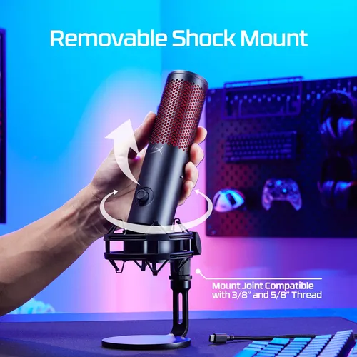 Micrófono Usb Hyperx Quadcast 2 Para Juegos Y Podcasting C