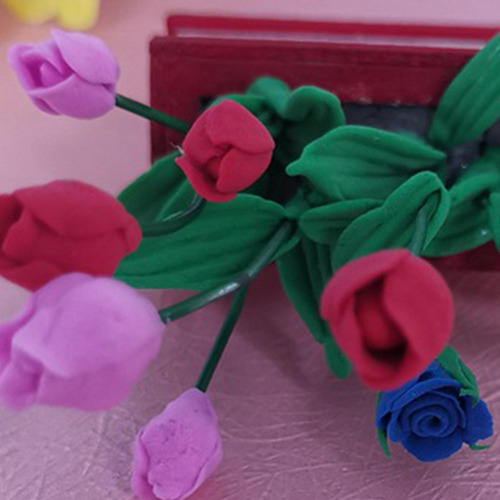 New,, 1:12 Escala Miniaturas Modelo Jardín Planta Tulipanes