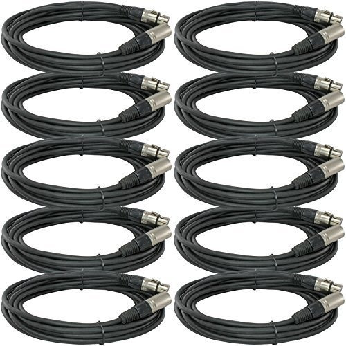 10pack 25 Pies Pie Xlr 3 Pin Macho Hembra Microfono Microf