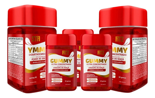 5 Gummy Hair Fit2 Vitamin Em Goma Fit2 Ultra Concentrado 
