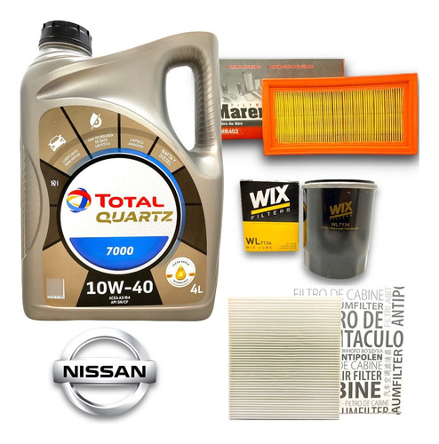 Kit Filtros + Aceite Total 7000 Nissan March Note Versa 1.6