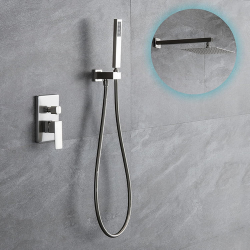 Kit Set Plato Ducha Brazo Y Monomando Teléfono 2 Funciones