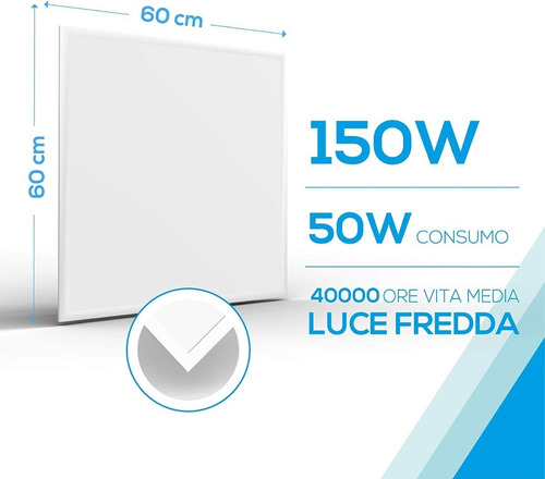 Panel Led Cuadrado Neutro 50w Techo 60x60 Colgante Empotrado