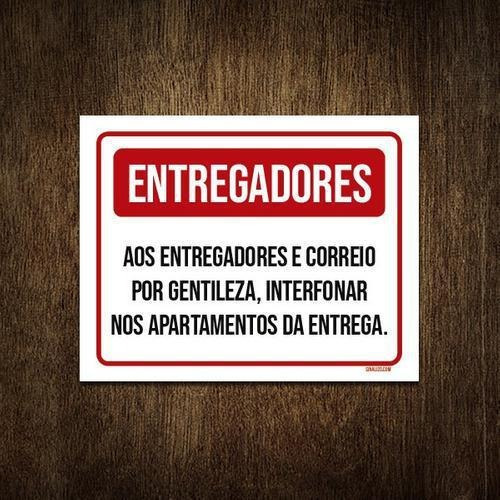 Placa Entregadfores Correio Interfonar Apartamentos 18x23