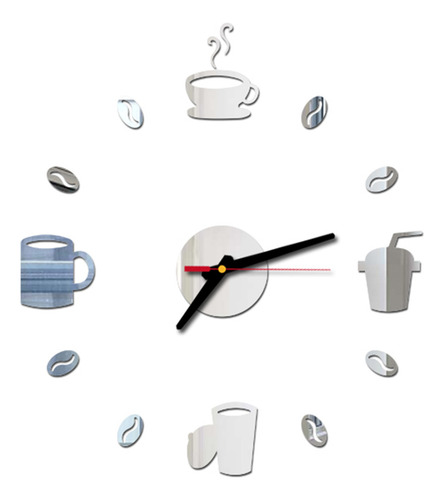 Reloj De Pared Sin Marco Con Pegatinas Para El Hogar, Cocina