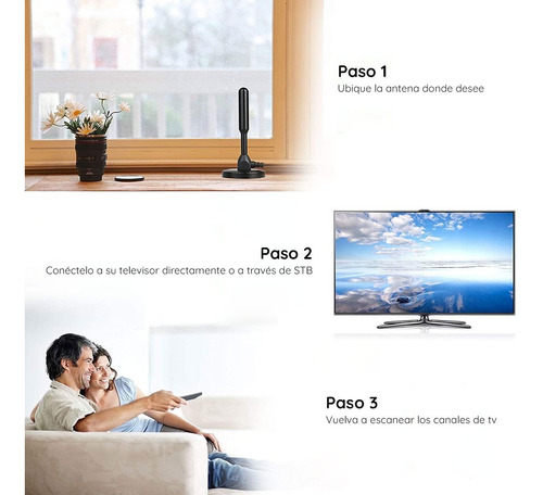 Imagen 4 de 10 de Antena Digital Tv Interior Exterior Magnética - Otec