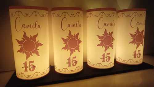 Centros De Mesa Rapunzel Fanal Pantalla Luz Led 12x20 Pack
