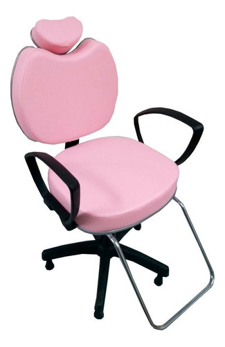 Cadeira Poltrona Para Salão Cabeleireiro Rosa Claro