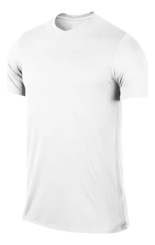 Remera Camiseta Deportiva Blanca Dry Fit Manga Corta 