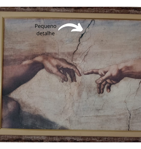 Quadro Reprodução Obra Michelangelo Com Moldura