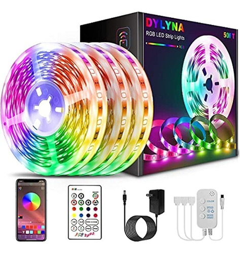 Tiras De Luces Led Dylyna De 50 Pies, Luces Led De Cambio De