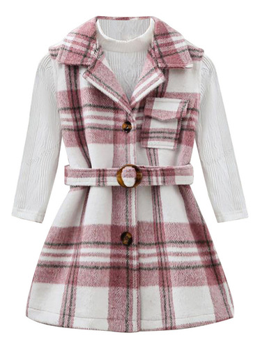 Traje De Abrigo A Cuadros Para Niñas Y Niños, Traje De Dos P