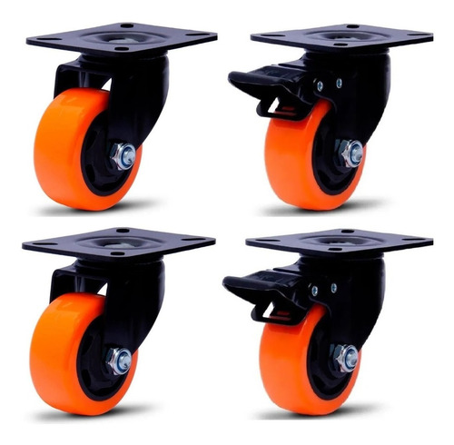 Conjunto De Rodas Para Armário 4 Peças