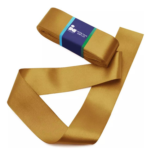 Fita De Cetim Najar N.09 38mm Com 10mts 100% Poliéster Cor 0047- Dourado