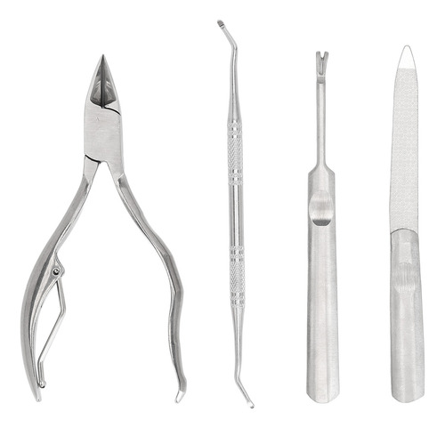 Kit Para Quitar Cutículas, Juego De 4 Pinzas, Levantador De