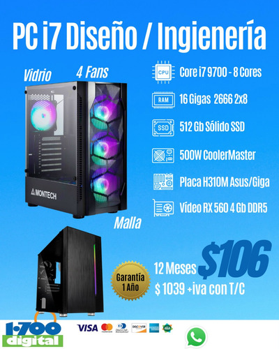 Imagen 8 de 10 de Cotice Pc Gamer I7 I5 I3 Ryzen 5 7 3 Gtx Rx 1650 560 1660