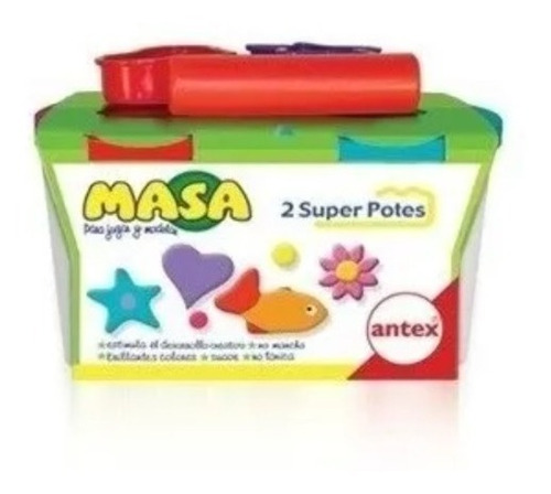 Masa Infantil 2 Potes Con Moldes Palito Cortante Antex