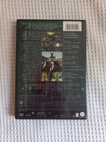 Dvd Filme Matrix Reloaded - Importado ***região 1***