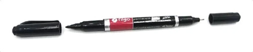 Marcador Microfibra Filgo Permanente 042 Doble Punta Duo Color Negro