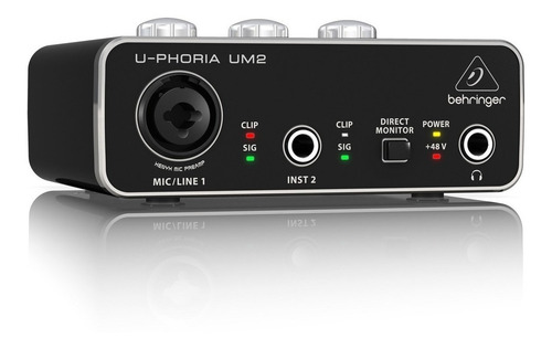 Interfaz de audio Behringer U-Phoria UM2 negra