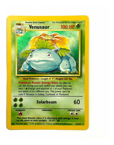 Venusaur 12/102 Holo - Carta Original Pokémon Tcg Base Set