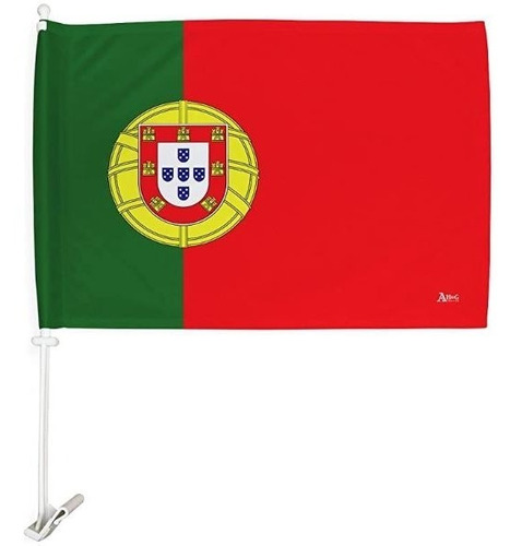 Bandera De Portugal De 45cm X 30cm Con Soporte Plástico