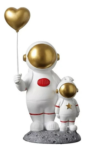 Adorno Astronauta Con Mini Astronauta Globo Decoracion Hogar