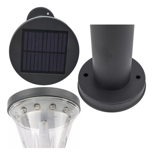 Pack X 2 Farol Con Panel Solar Reflector Estaca Tierra Led Luz calida Apto Exterior Intemperie Ip44 50cm