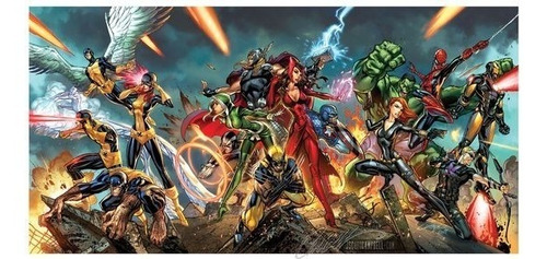 Print - Scott Campbell All New X-men Avengers Firmada