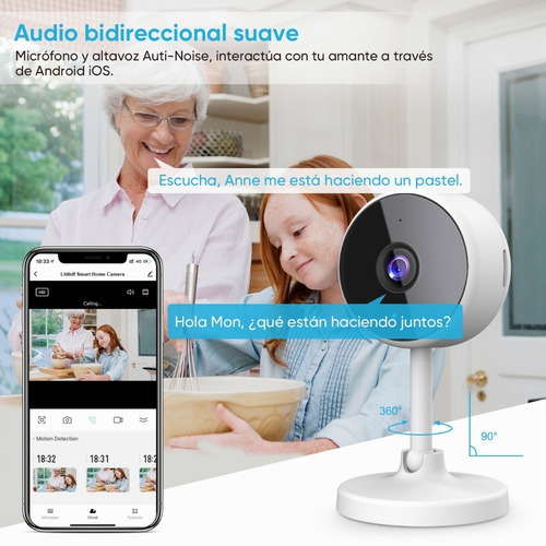 Imagen 4 de 7 de Mini Cámara Wifi Interior Seguridad 1080p