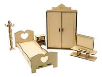 Comprar Muebles Muñecas Barbies Combo Dormitorio Fibro Facil Oferta!