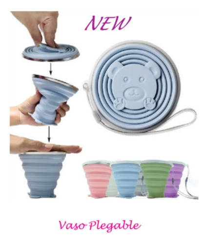 Vaso Telescópico 180ml Plegable Silicona Trail Running Fcg Celeste Telescopio