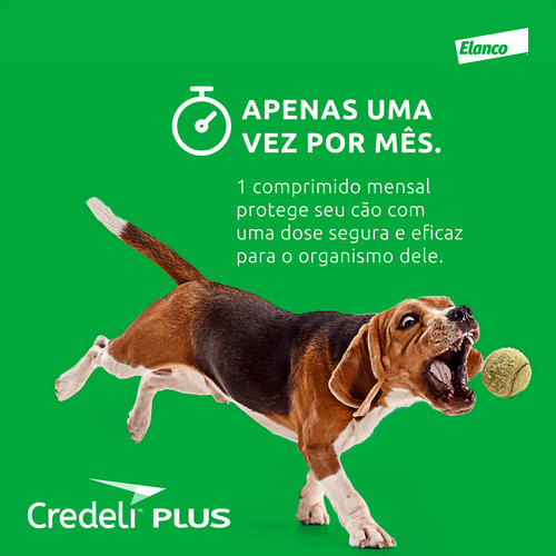 4 Credeli Plus Elanco Para Cães De 22 A 45 Kg - 1 Comprimido