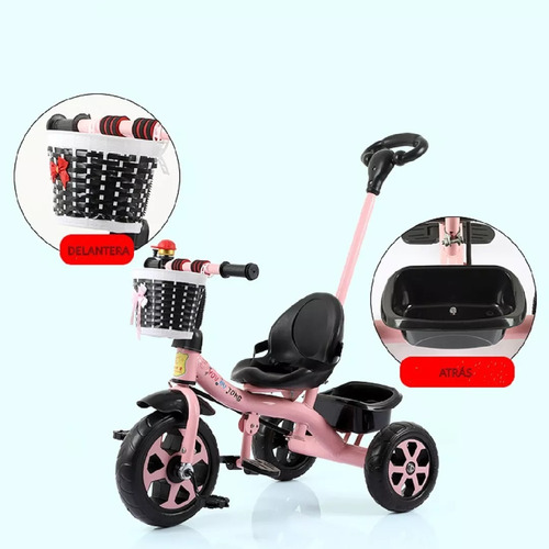 Triciclo Bici. Metálico Infantil 2 En 1 Con Cinturón Seg.
