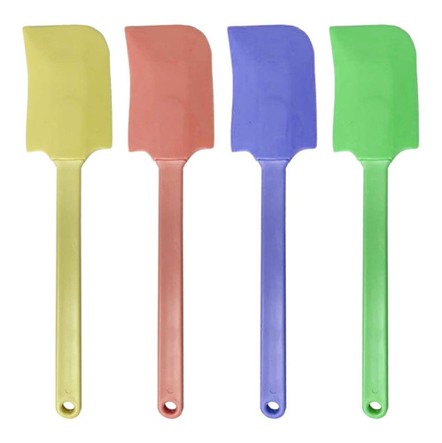 Espátula Colher Silicone Reta Pão Cozinha 27cm Cores - Ecs