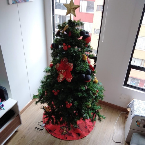 Árbol De Navidad Arbocol + Base Giratoria,decoración Y Luces